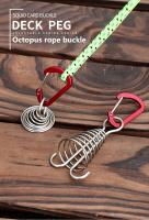 Gancho De Madera Y Acero Inoxidable Para Camping Y Aventuras Al Aire Libre Hebilla De Octopus Para Cordones Y Cuerda De Remolque Fijación De Tents Accesorio De Camping - details 0