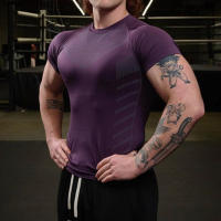 Camiseta De Gimnasio Para Hombres Alta Elasticidad Fitness Rápido Secado Manga Corta Deportes T-Shirt Apretada Para Correr - details 7