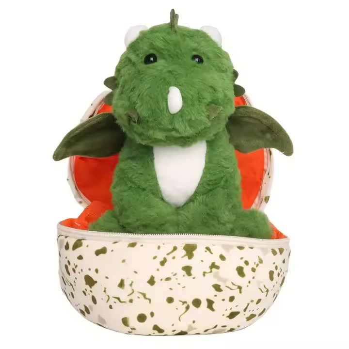 Juguete De Peluche Dinosaurio Verde Con Alas 2en1 Huevo De Dinosaurio Y Muñeco Cálido Regalo Perfecto Para Cumpleaños Y Navidad Para Niños De 1 a 14 Años - 1