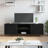 vidaXL Mueble para TV madera de ingeniería 150x30x50 cm en color Negro/Marrón roble/Madera antigua y más | almacenamiento funcional diseño moderno para baño dormitorio sala - details 0