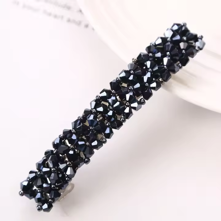  Clips Para El Pelo De Moda Con Cristales Y Cuentas Hechas a Mano Barretas Accesorios Para El Pelo Para Mujeres Y Niñas Estilo Geométrico - 1