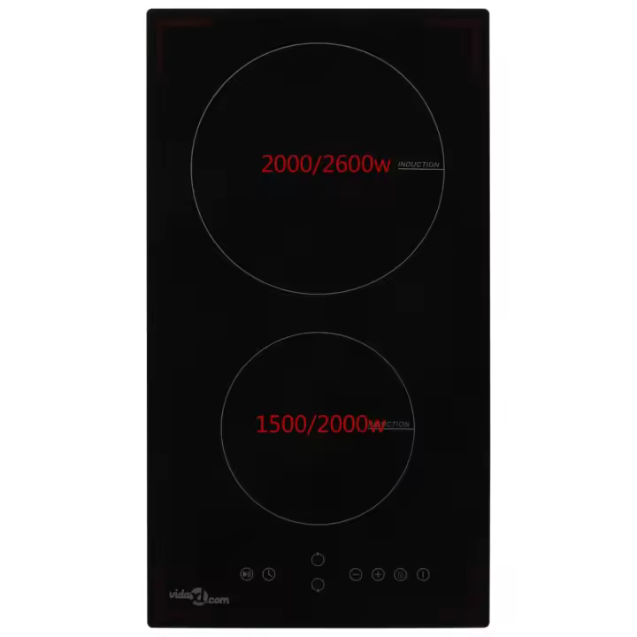 Placa de inducción VidaXL 3500W 2 zonas negro 28,8 cm - 1