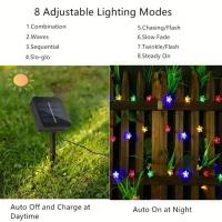 1pc 6.5M30LED Luces De Cadena Solar Sakura Impermeables Para Decoración De Jardín Y Festivales Fuente De Energía Solar - details 0