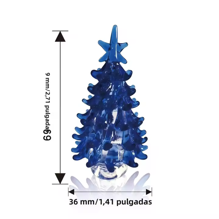 Árbol De Navidad De Cristal Miniatura 2.75 Pulgadas Decoración Exclusiva Multicolor Pequeño Regalo De Lujo Para Amigos - 1