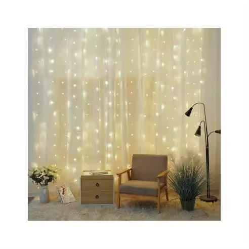 Gsc Evolution Cortina LED Luminosa 3x2m Luz Fría para Decoración Moderna - Blanco - 1