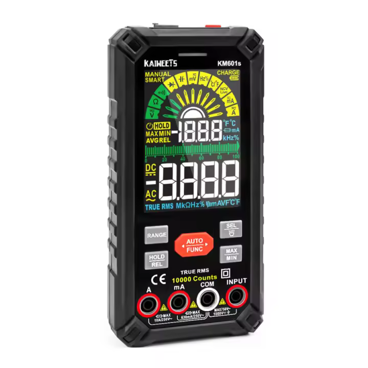 Multímetro Digital KAIWEETS KM601S, 10000 Cuentas, Medidor True-RMS, Modo Inteligente, Modo Manual, Linterna, Múltiples Funciones, Pantalla Mejorada - 1