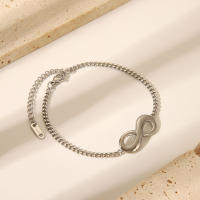 Encanto Collar de 8 caracteres con amor ilimitado pulsera pendientes para mujeres amor infinito Simple conjunto de joyería significativa regalos , estilo fresco de acero de titanio para mujer, conjunto de accesorios simples y versátil, superventas - details 2