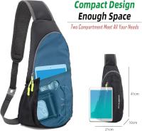 Mochila bandolera de nailon ligera e impermeable para deportes y actividades al aire libre. - details 1