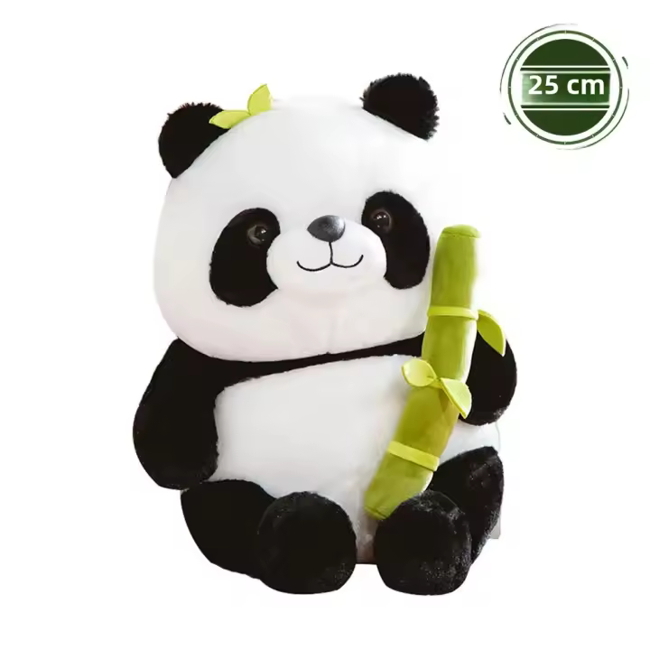 Juguete De Peluche Kawaii Panda En Tubo De Bambú Diseño Reversible Regalo De Día De San Valentín Para Niños Animal De Peluche Reclinable Suave Y Cómodo - 1