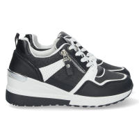 Davinia Shoes Zapatilla de Cuña para Mujer, Comoda, con Detalle Metalico en el Tacon, Cremallera, y Cierre de Cordones, Primavera Verano 2023 Shoes&Blues.es ZZ-42-Negro - details 0