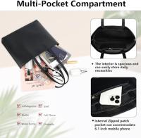 Bolsos de Mujer, Cuero PU Bolsa Tote Grande, Bolso Bandolera Mujer Bolso, Gran Capacidad Bandolera Casual con Cremallera, para Compras, Viajes de - details 1