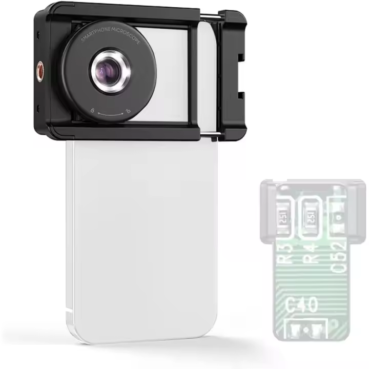 Microscopio portátil microscopio universal para teléfono móvil con 6 LED sin aplicación y microscopio multifuncional CPL es adecuado para la observación diaria. - 1
