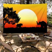 Bandeera Africana De Escena De Atardecer En Pradera Hecha De Poliéster Impresión Creativa Bandera Colgante Para Decoración Interior Y Exterior - details 5