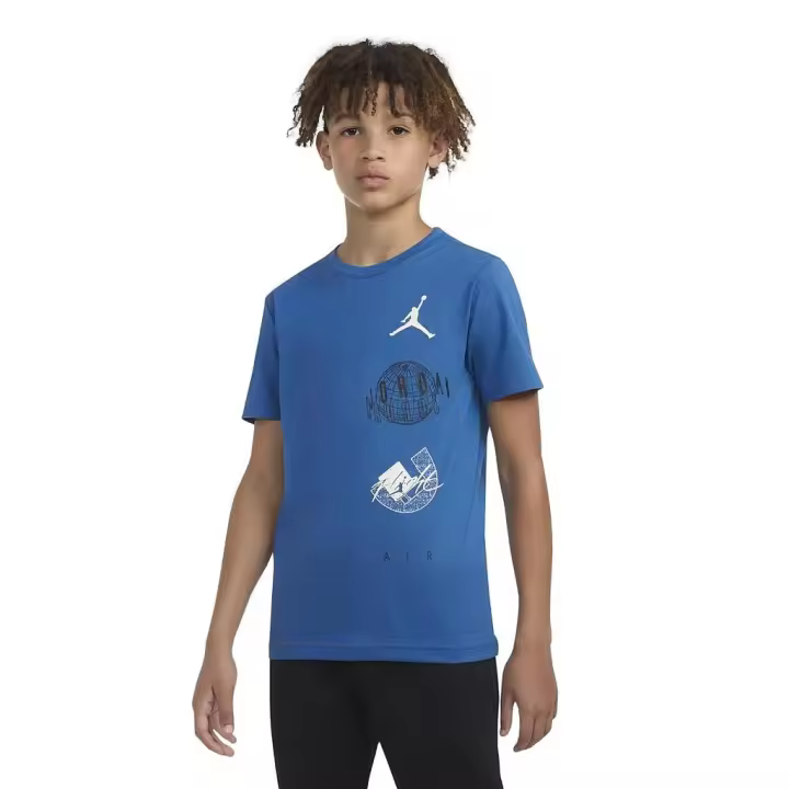 Camiseta NIKE JDB AIR GLOBE JORDAN SS TEE 95D121 U1R Azul - 1