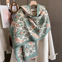 Poncho De Cashmere Floral Impresión Para Mujer Bufanda De Lujo Cálida Pashmina Viaje Chal Envoltura Estilo Elegante 2023 - details 20