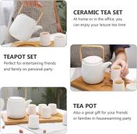 5 piezas de porcelana tetera de cerámica juego de té chino Kung Fu juego de té taza de café conjunto con tetera tazas de té para el hogar Oficina picnic - details 2