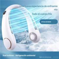 Nuevo ventilador colgante de cuello sin hojas con carga USB de silicona de grado ajustable, ventilador creativo plegable y silencioso - details 0