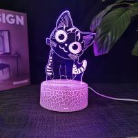 Lámpara De Noche LED 3D Ilusión De Queso Gato 16 Colores Auto Gradiente Con Interruptor Táctil Y USB Regalo Para Niños - details 1