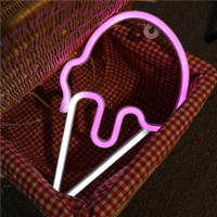 Luz LED De Cono De Helado Adorable Neón Decoración De Pared Para Habitación Kawaii Regalo De Navidad Para Bebé Luz Nocturna De Dibujos Animados - details 3