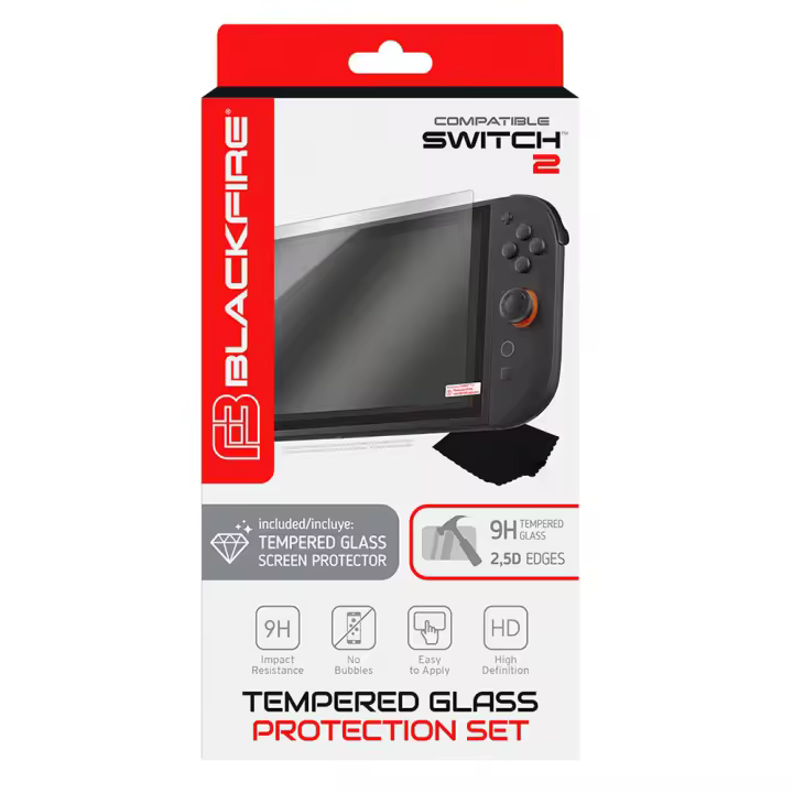 TEMPERED GLASS PROTECTION SET 9H BLACKFIRE Switch 2 (PROTECTOR DE PANTALLA) - Blackfire - PREVENTA - Lanzamiento 30/05/25 - 1