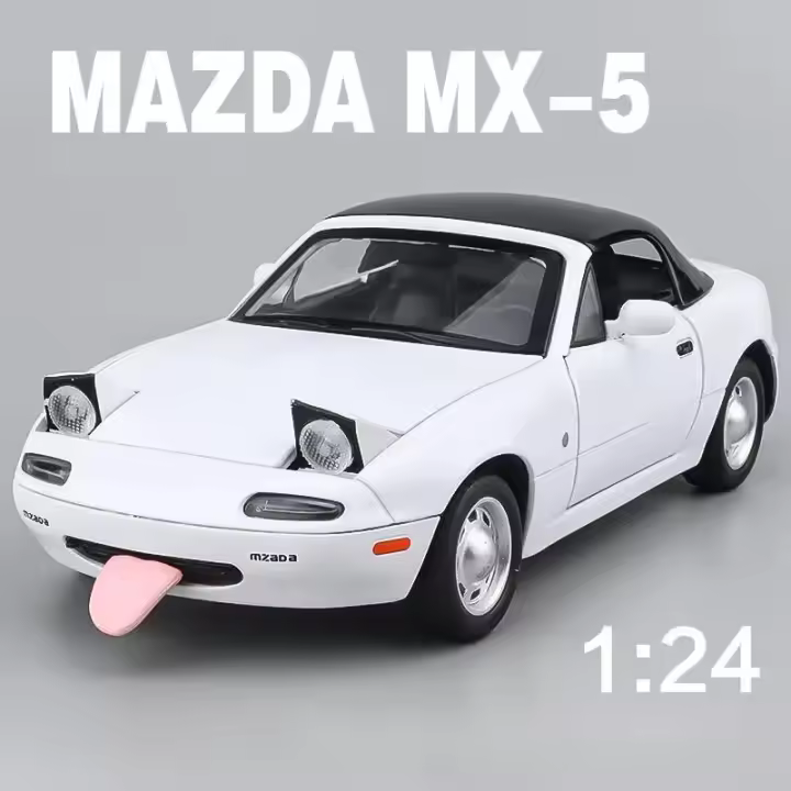 Coche De Carreras De Metal MAZDA MX-5 1:24 Con Sonido Y Luz Simulación De Coche Deportivo Aleación De Juguete Coleccionable Para Niños - 1