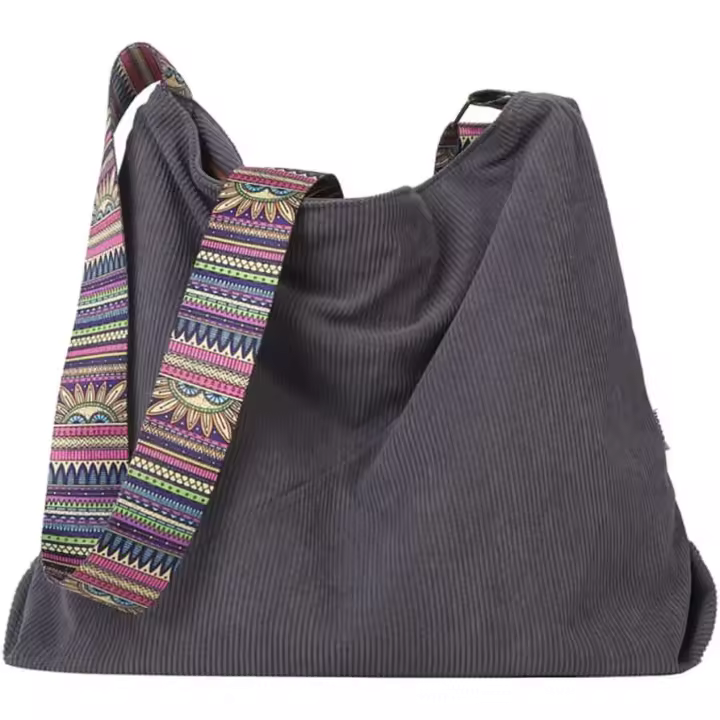 Bolso bandolera de pana para mujer, informal, de gran capacidad, para - 1