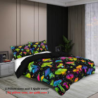 Juego De Sábanas De Pollo Con Estampado De Setas Gradient Halloween 3 Piezas (1 Funda De Edredón + 2 Fundas De Cojín) Cama De Poliéster 100% 90gsm - details 3