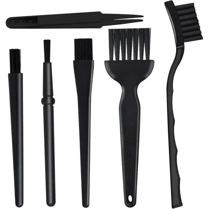Juego de cepillos de limpieza en 1 para teclado de computadora, placa base, cepillo antiestático, juego de cepillos de limpieza multifunción, cepillos antiestáticos para computadoras y espacios pequeños - 1