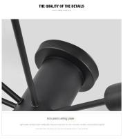 Luz De Techo De Hierro Forjado Nórdico Moderna Para Sala De Estar Comedor Estudio Dormitorio Con Multiple Cabeza Iluminación Fixtur - details 8