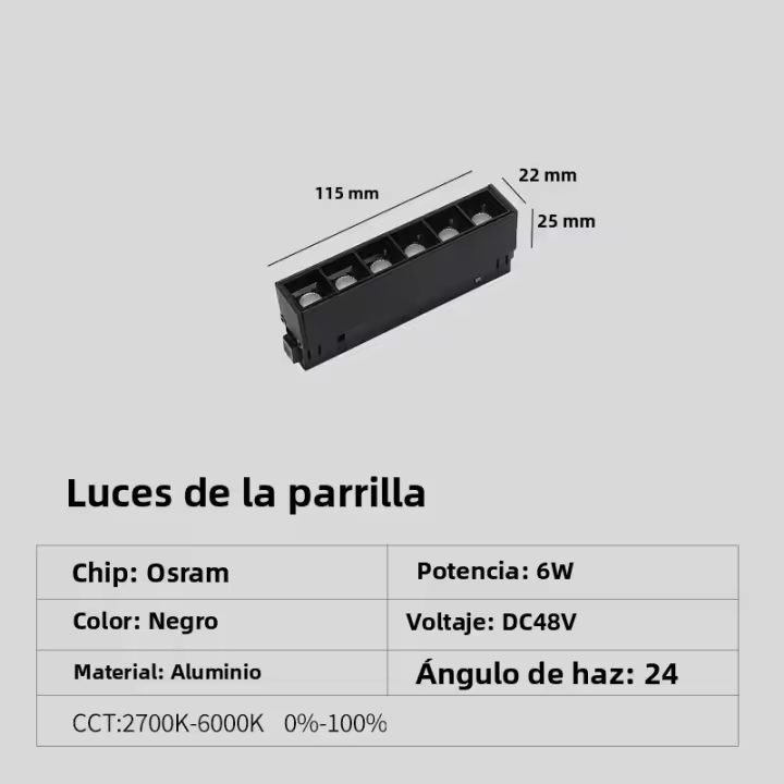 Nueva Lámpara De Techo LED Magnética Con Control Remoto Dimmer 48V Riel De Iluminación Sin Fuente Principal Proyector Moderno - 1