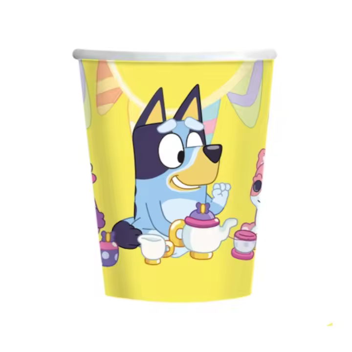 Vasos De Papel Para Fiestas De Bluey, Medida De 266 ML. 1 Pack De 8 Unds. Producto Oficial. - 1