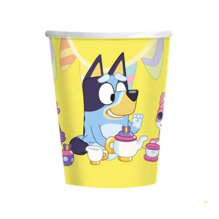 Vasos De Papel Para Fiestas De Bluey, Medida De 266 ML. 1 Pack De 8 Unds. Producto Oficial. - 1