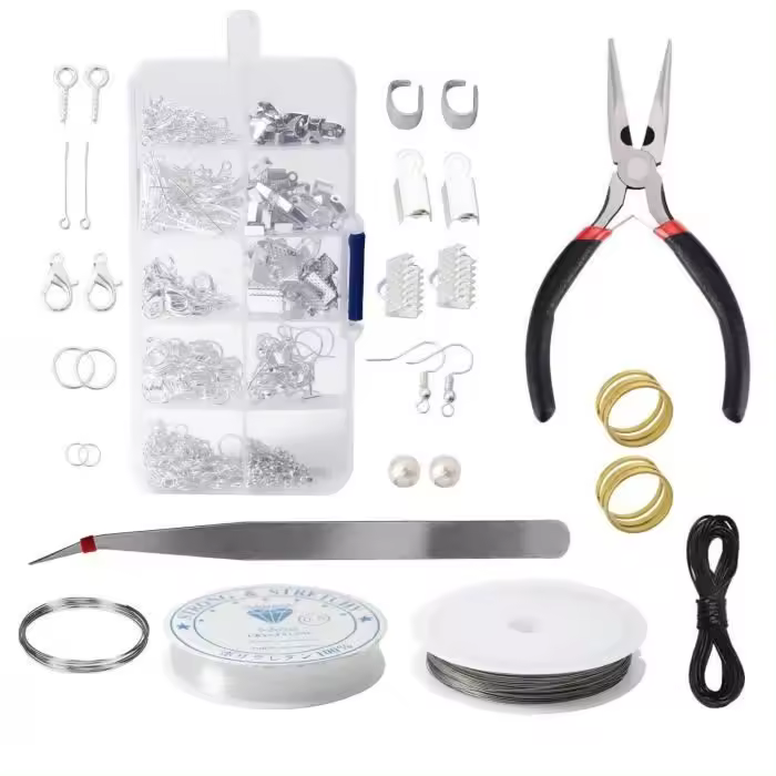 Kit para hacer Joyas, herramientas para abalorias y reparación, alicates y alambre - 1