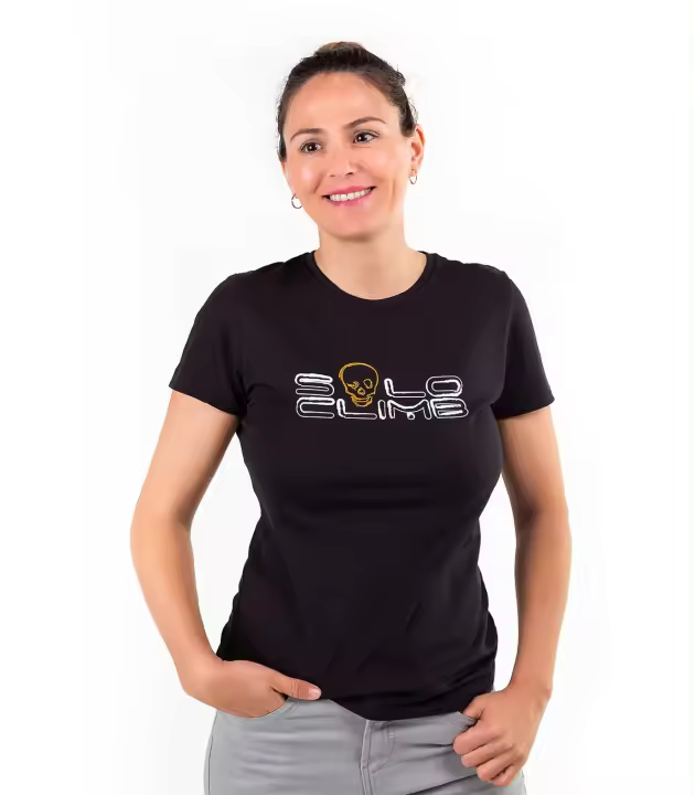 Camiseta de Algodón para Mujer Solo Climb - S , Azul - 1