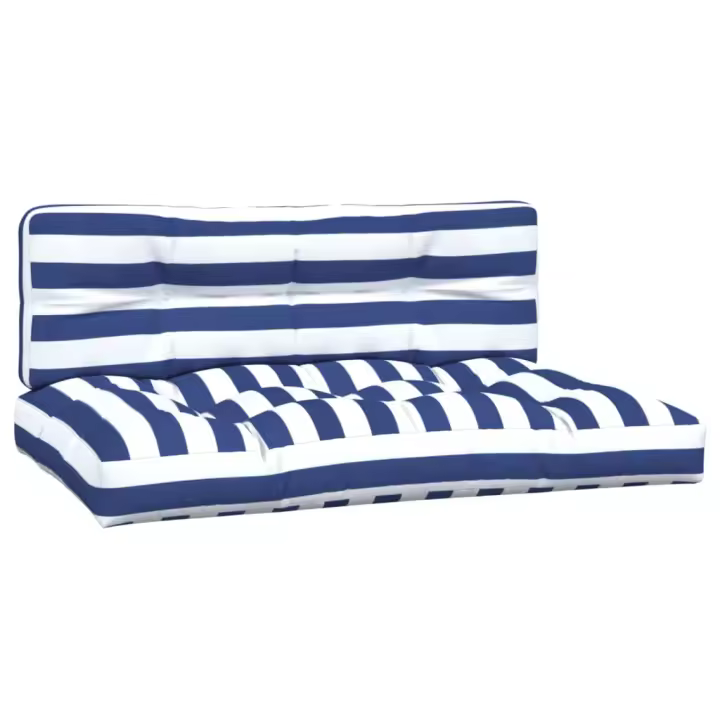 vidaXL Cojines para sofá de palets 2 piezas 120 x 80 x 12 cm Color Azul y blanco,  Negro y blanco,  Verde y rosa y mas Cojín Decorativo de Asiento Cojines de muebles de salon - 1