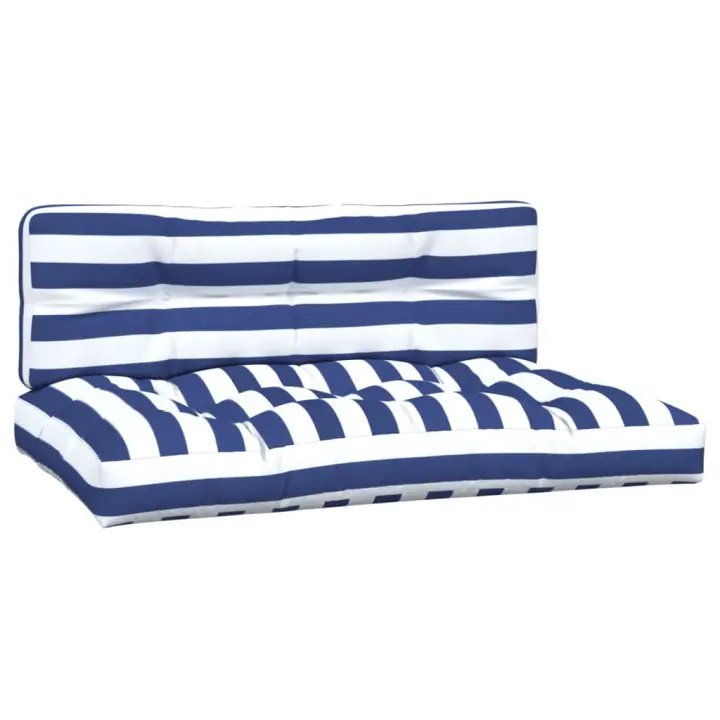 vidaXL Cojines para sofá de palets 2 piezas 120 x 80 x 12 cm Color Azul y blanco,  Negro y blanco,  Verde y rosa y mas Cojín Decorativo de Asiento Cojines de muebles de salon - 1