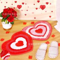VIKAMA Alfombra De Baño Absorbente De Imitación De Cachemira Roja Decorativa Para Casa Y Hotel Antideslizante Para Toilette Y Puerta - details 9