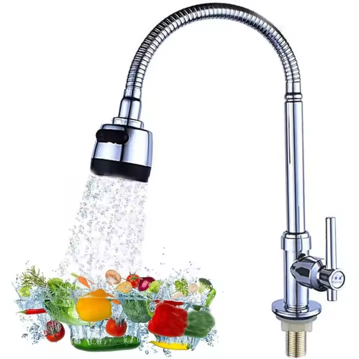 Grifo de Fregadero, Grifo de Cocina, Grifo de Fregadero de Cocina, Acero Inoxidable Grifo de Cocina, Grifo Acero Inoxidable Grifo de Cocina para Agua Con burbujeador y filtro (solo agua fría) - 1
