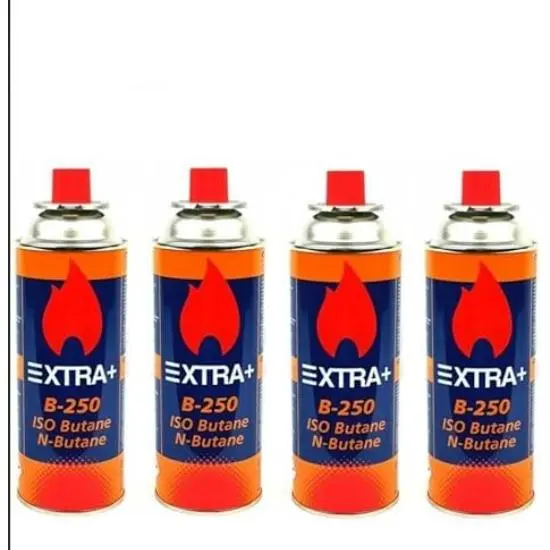 Cartuchos de Gas Butano EXTRA 220g para Hornillos y Quemadores - 100% Butano, Compatibles con Cocinas Portátiles, Sopletes y Más - Cartucho Desechable con Válvula de Seguridad calidad de confianza surtido de cantidad 4botellas 8 botellas o 12 botellas. - 1