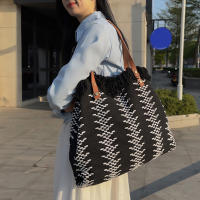 Bolso De Mano Casual Grande Para Playa Y Compras Bolso De Hombro Mujer Bolsa De Compras Con Manija Superior Bolso De Mujer De Lino Con Cierre Hasp - details 2