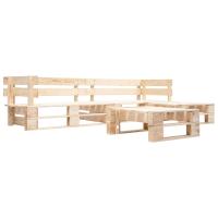 vidaXL Set de muebles de palés para jardín 4 piezas madera natural - details 0