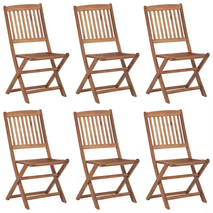 Sillas de Jardín ajustables 6 UDS Madera maciza Acacia Y - 1
