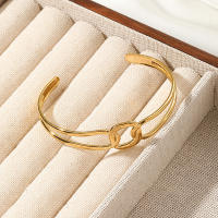 Encanto Anillos abiertos ajustables de acero inoxidable 304, sortijas huecas de Color dorado, sortijas de fiesta de boda, Pulsera de acero inoxidable abierta hueca, joyería ajustable chapada en oro de alto brillo - details 1