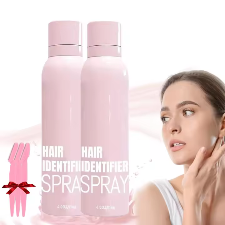 Spray identificador de cabello para afeitado facial, spray identificador de cabello para rostro, spray y herramienta, hidratante y cuidado de la piel Dermaplaner Set Spray, spray facial para afeitar Peach Fuzz (2 unidades) - 1