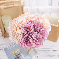 5Pcs Flores Artificiales Peonías Rosas De Seda Para Decoración De Hogar Centros De Mesa Fiesta Navidad Boda DIY - details 0