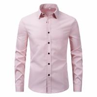 Camisa Casual Para Hombres De Cuatro Estaciones Con Mangas Largas Y Cuello En V Estilo Inteligente Poliéster Tat De Nueva Colección 2025 - details 3