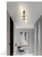 Lámpara De Techo Moderna LED En Forma De Línea Para Sala De Estar Comedor Dormitorio Y Estudio Iluminación Dorada Y Negra Incluye Bombillas Montaje Fácil - details 7
