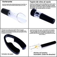 Abreventanas De Acero Inoxidable Con Bomba De Aire Para Botellas De Vino Herramienta Para Sacar Tiras De Tinta Accesorios De Barra - details 19