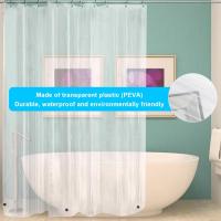 Cortina Ducha Transparente, 180x200cm,Impermeables, Cortinas de Baño Antimoho con Repuesto de PEVA Cortina Bañera con 12 Ojales para Ducha or Bañera - details 3