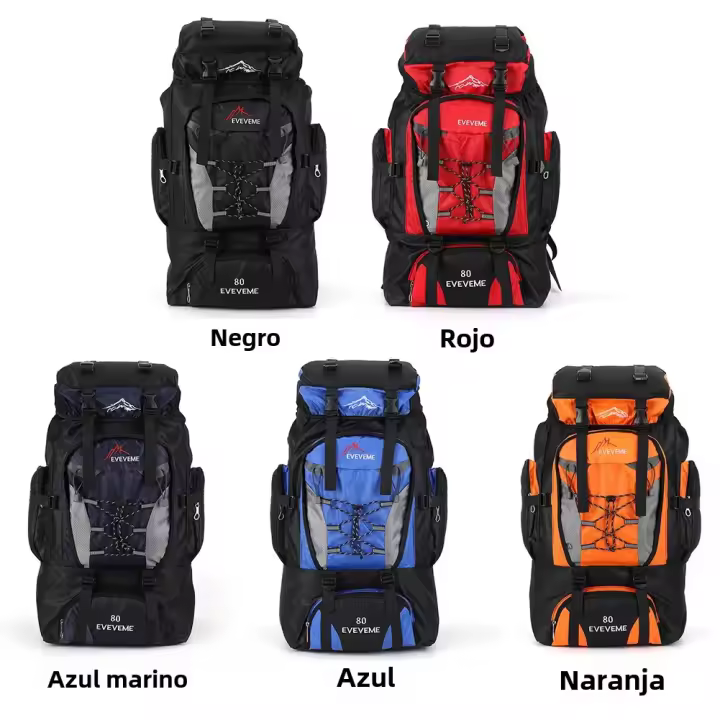 Mochila De Camping Y Senderismo Impermeable De 80L Para Hombres Bolsa De Montañismo Deportiva Al Aire Libre Gran Capacidad Para Viajes - 1